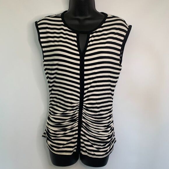Vince Camuto Striped Sleeveless Top - Picture 1 of 8